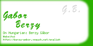 gabor berzy business card
